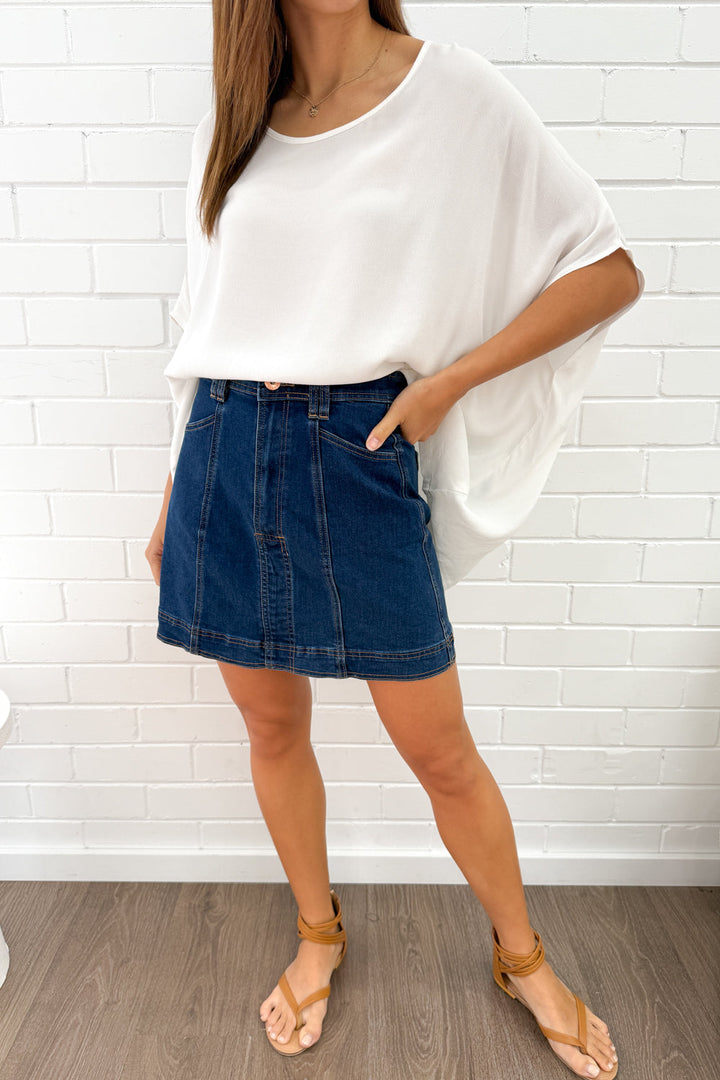 Charlie Denim Skirt - Mørk Denim