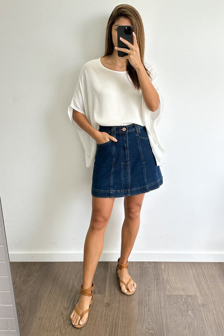Charlie Denim Skirt - Mørk Denim