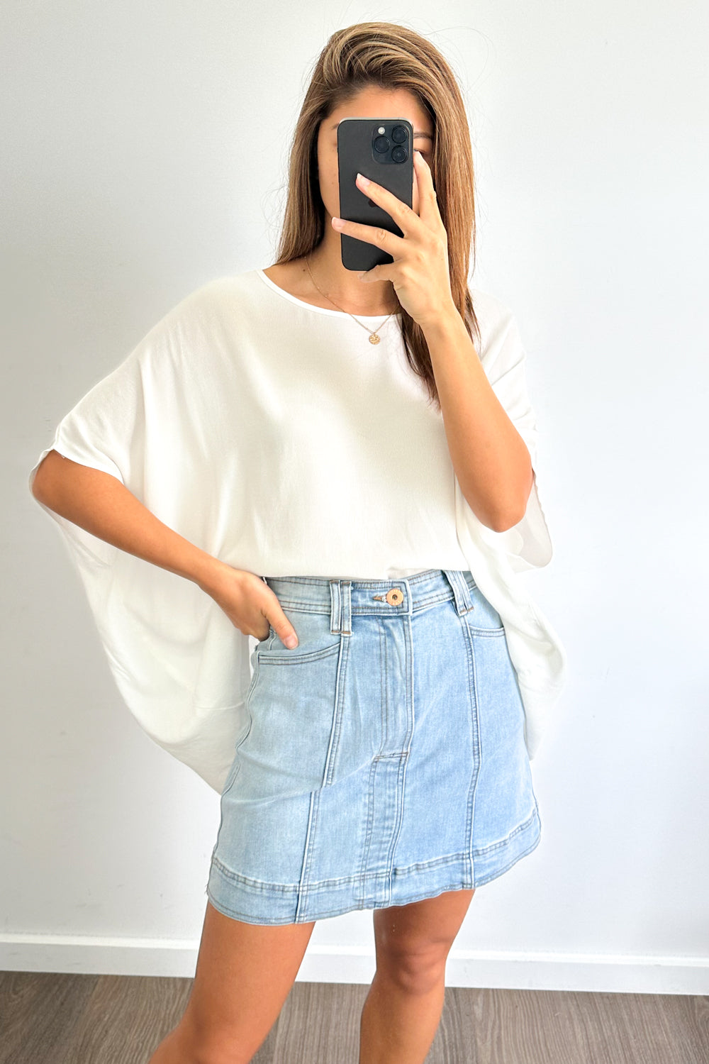 Charlie Denim Nederdel - Lys Denim