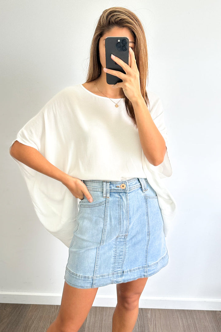 Charlie Denim Nederdel - Lys Denim