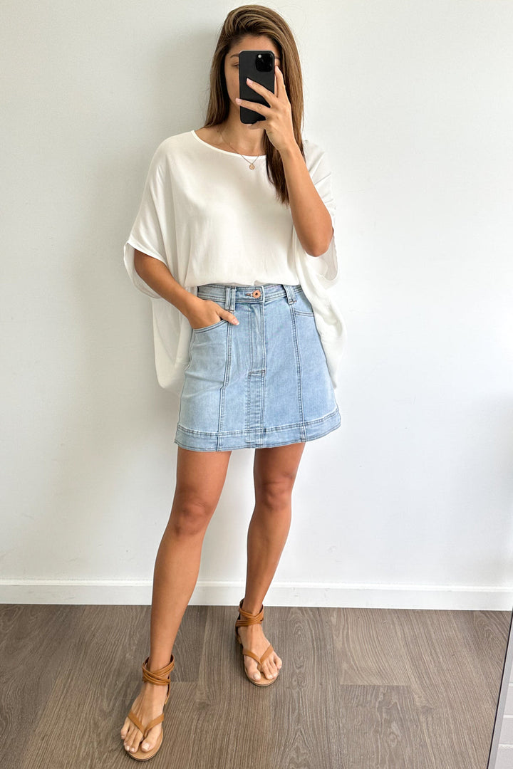 Charlie Denim Nederdel - Lys Denim