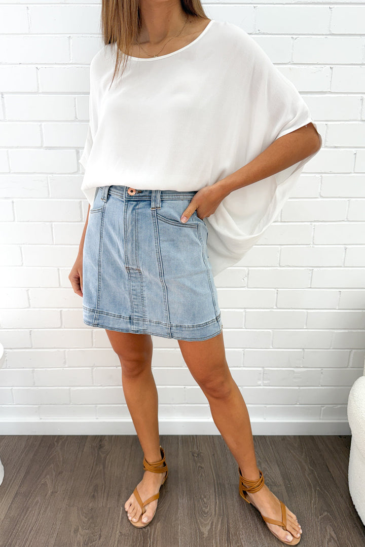 Charlie Denim Nederdel - Lys Denim