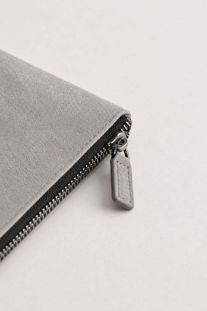 Borsa Clutch Alcantara Grå Moonstone