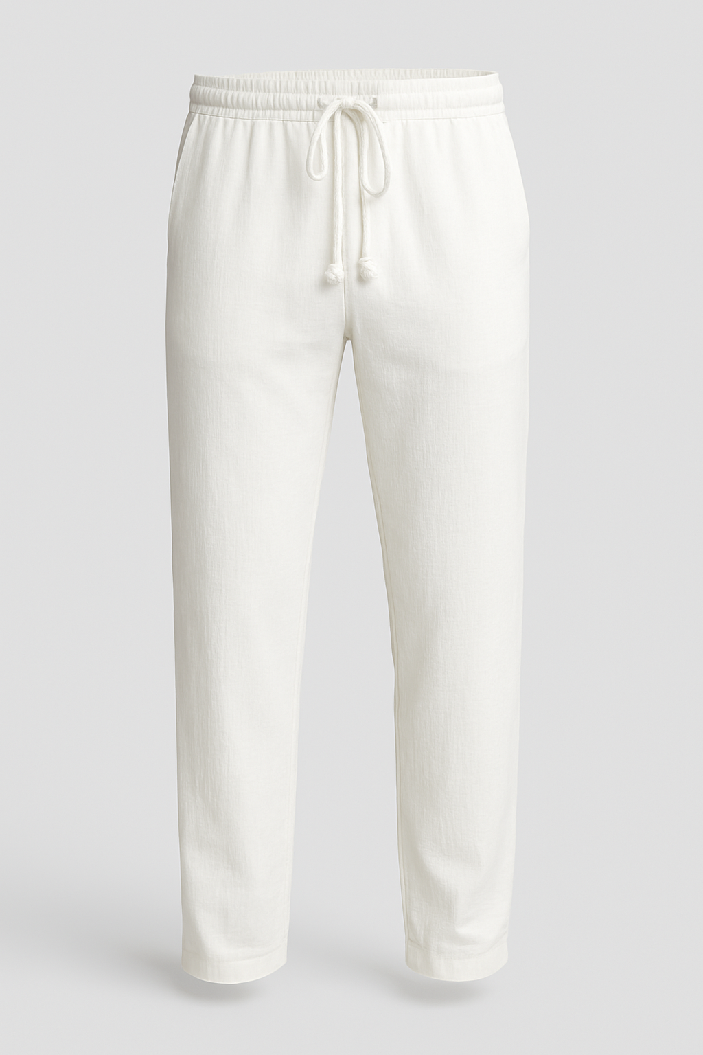Herrebukser med Snøre - Hvid