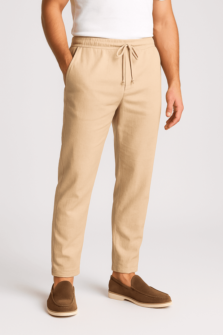 Herrebukser med Snøre - Beige
