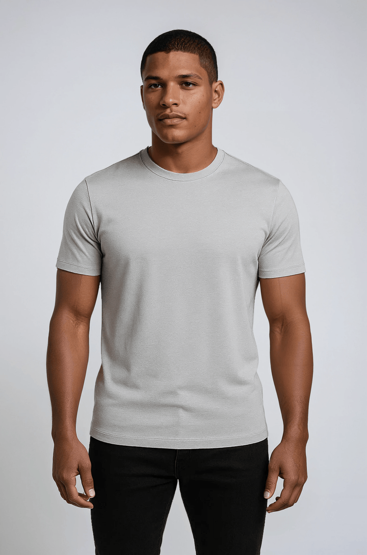 Herre Slim-Fit T-Shirt i Sølv Mist