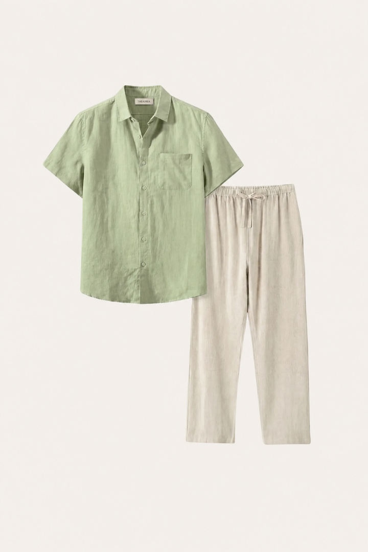 Sæt di Lino Trento Mintgrøn/Beige