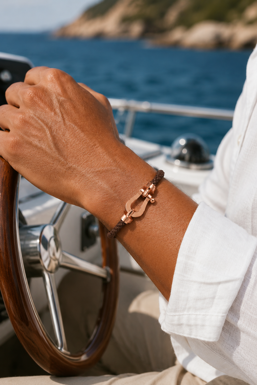 Bracciale Aurelio Mørkebrun / Roséguld