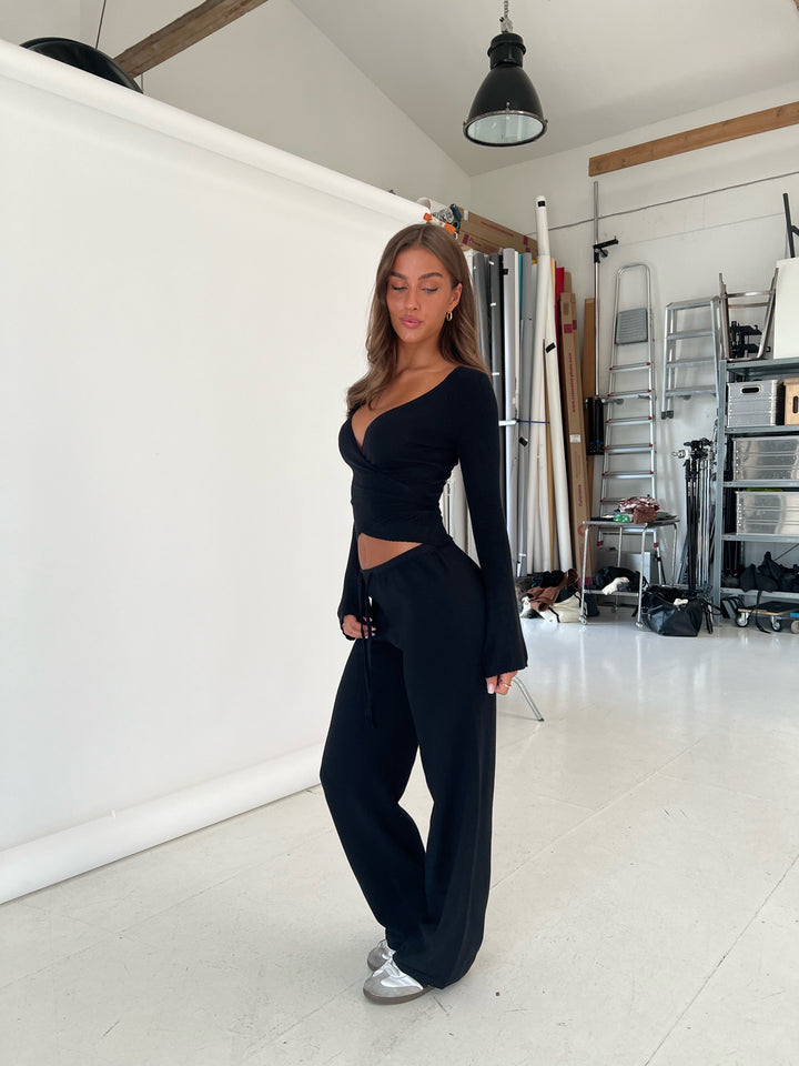 Ballerina strik top - sort