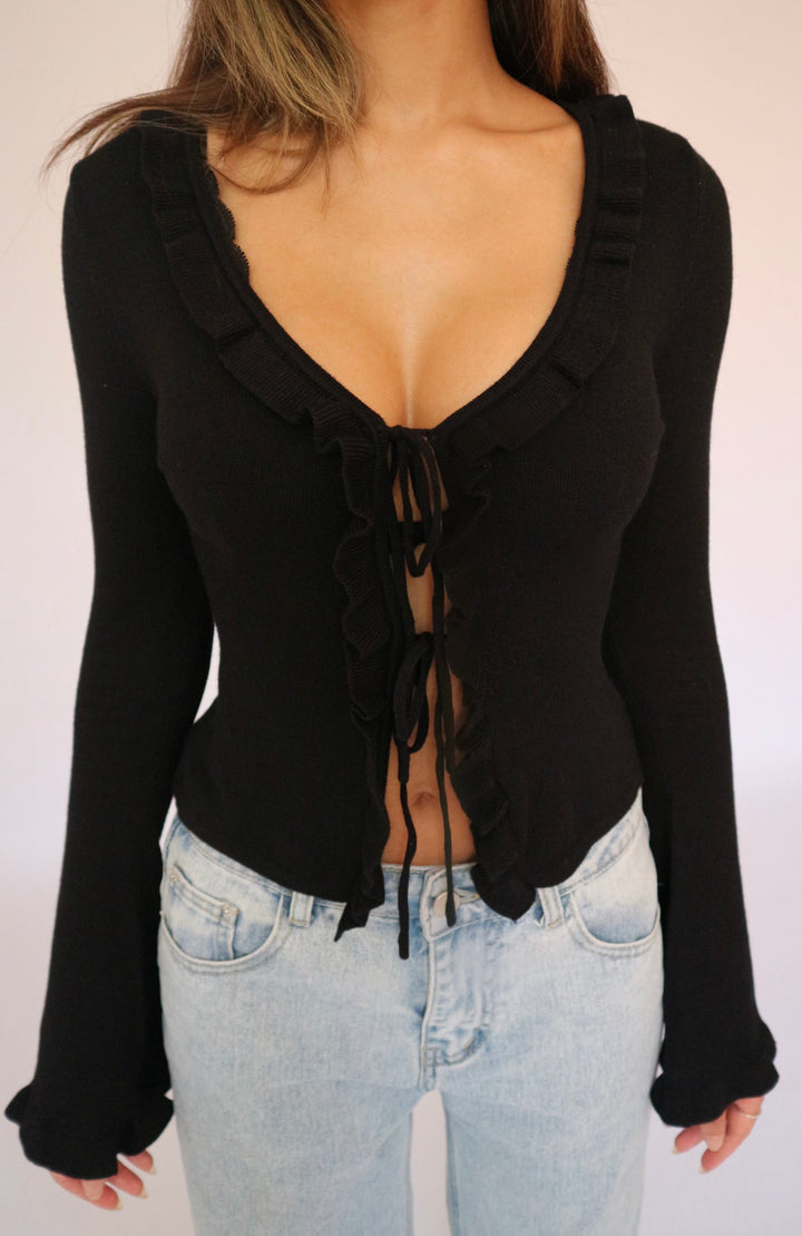 Ruffle knit top - sort