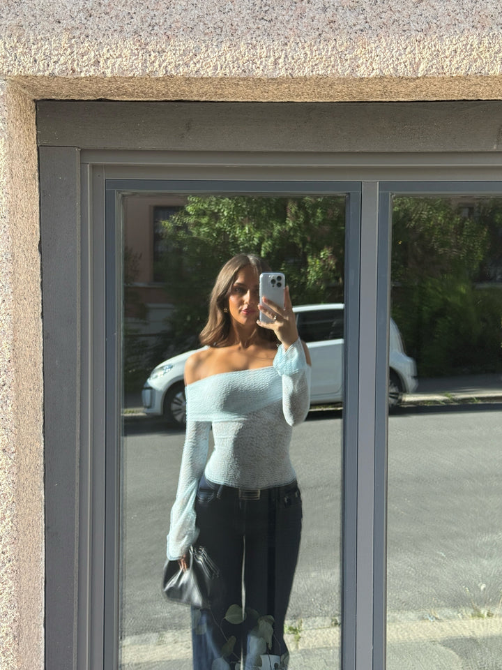 Kaia lace top - lys blå