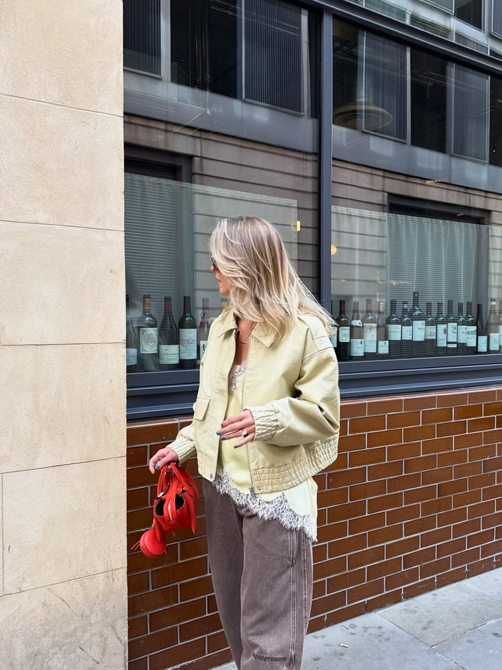 Light green cropped jacket