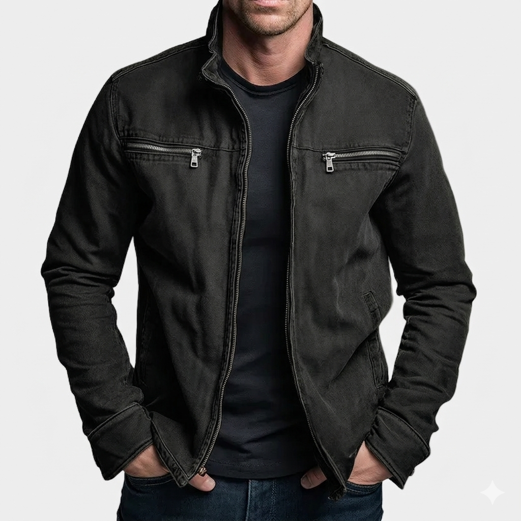 Denver Vintage Cotton Zip-Up Jacket