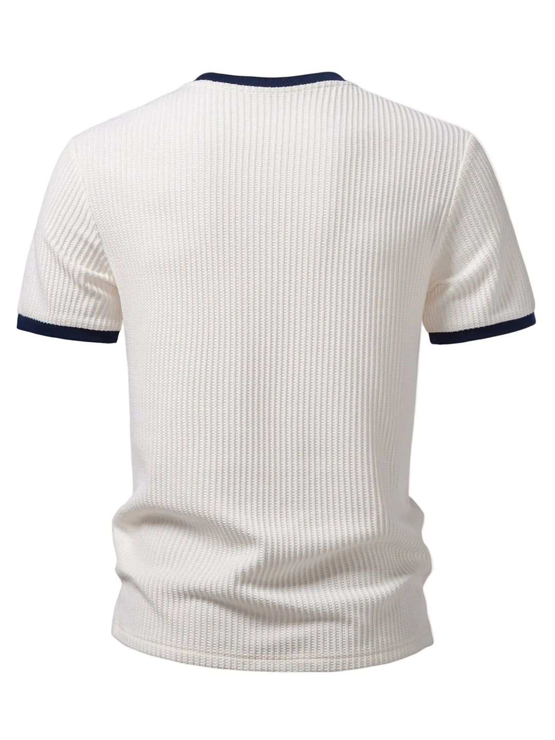 Kontrast Vaffel T-Shirt Med Lomme