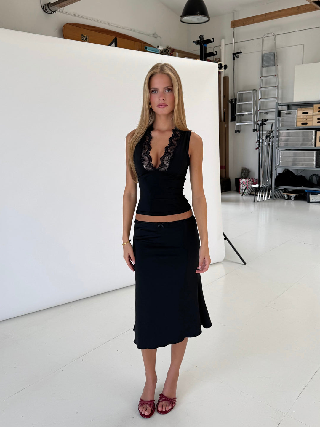 Lucia basic blonde top - sort