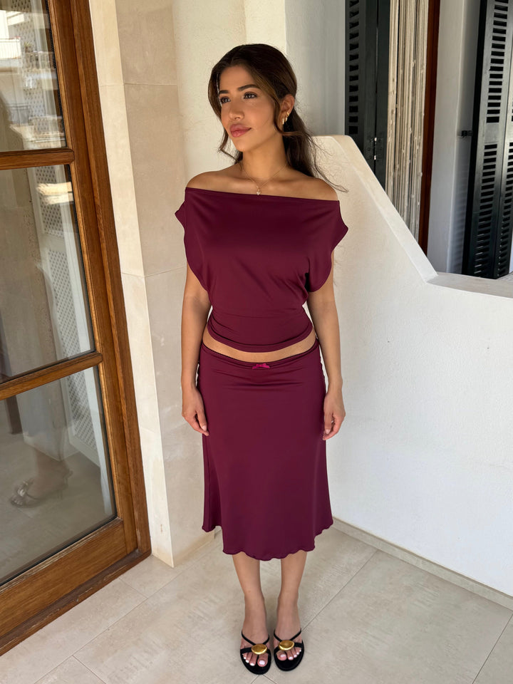 Helia basic nederdel - bordeaux
