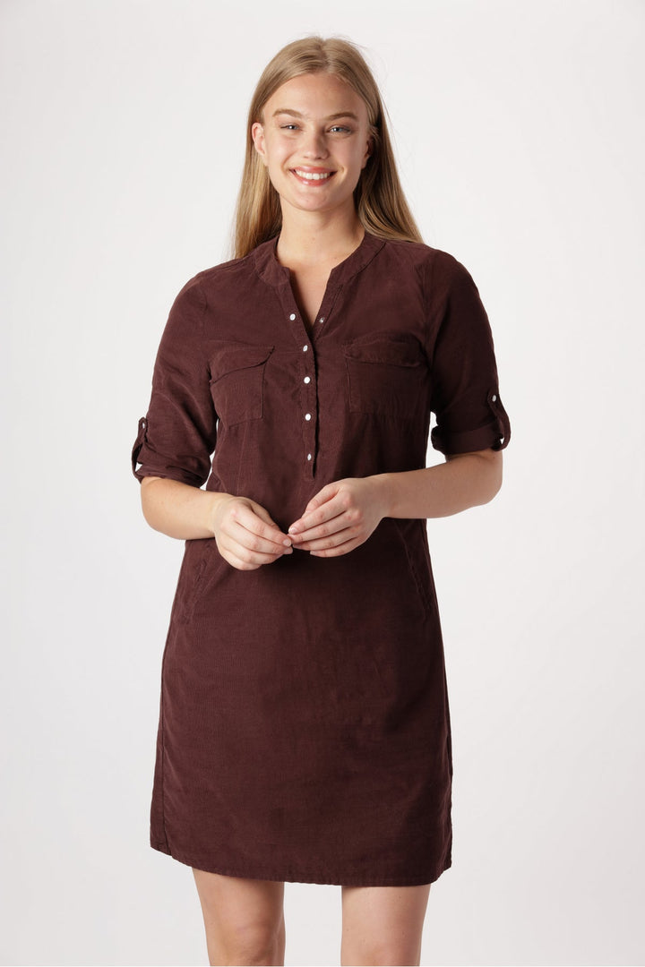 ELLA DRESS i brun babyfløjl