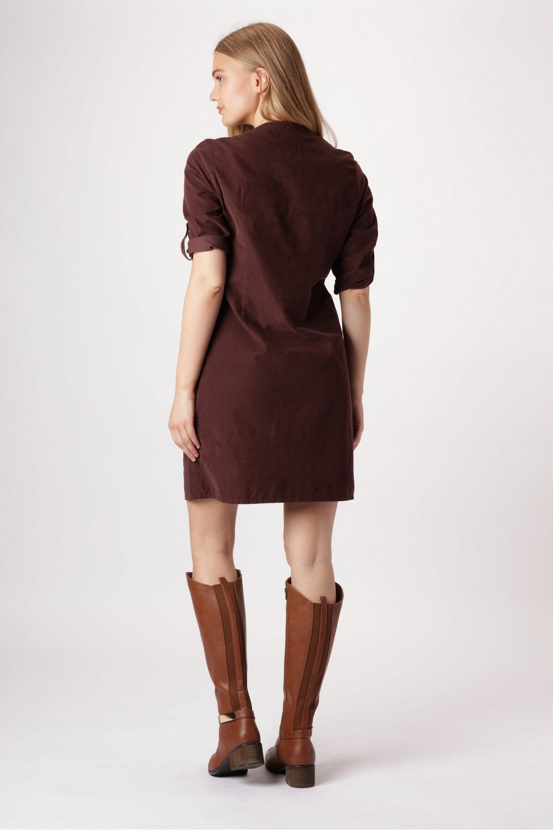 ELLA DRESS i brun babyfløjl