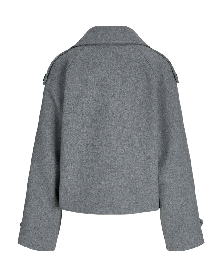CARLIE kort trenchcoat, grå