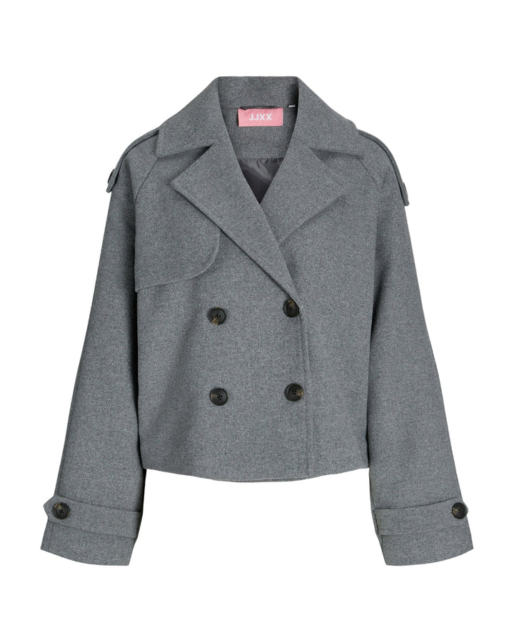 CARLIE kort trenchcoat, grå