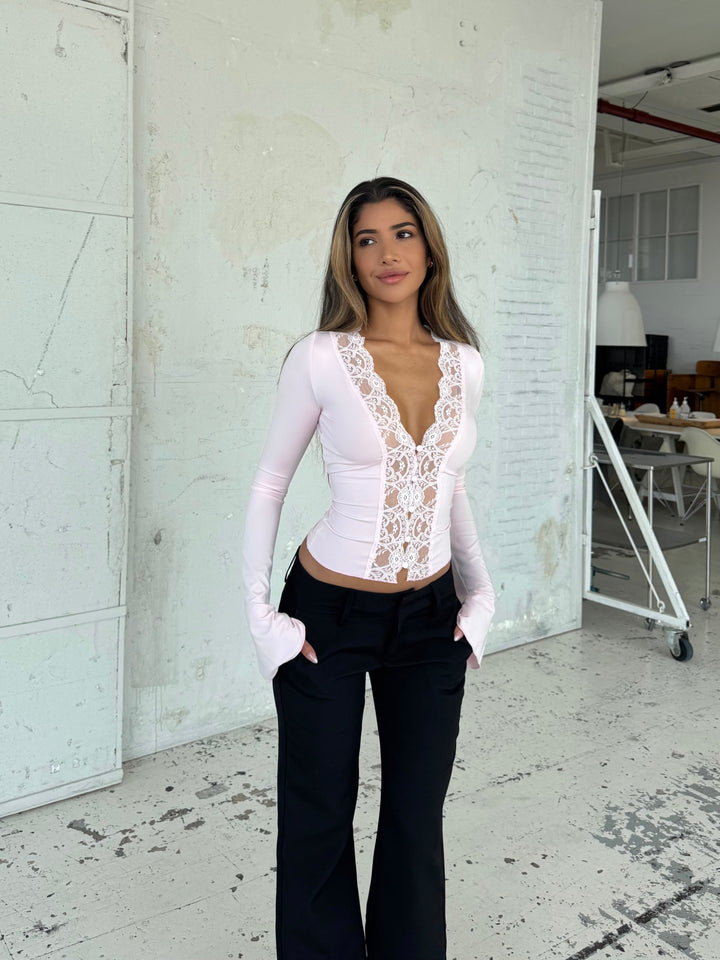 Smuk Luna basic top - lyserød