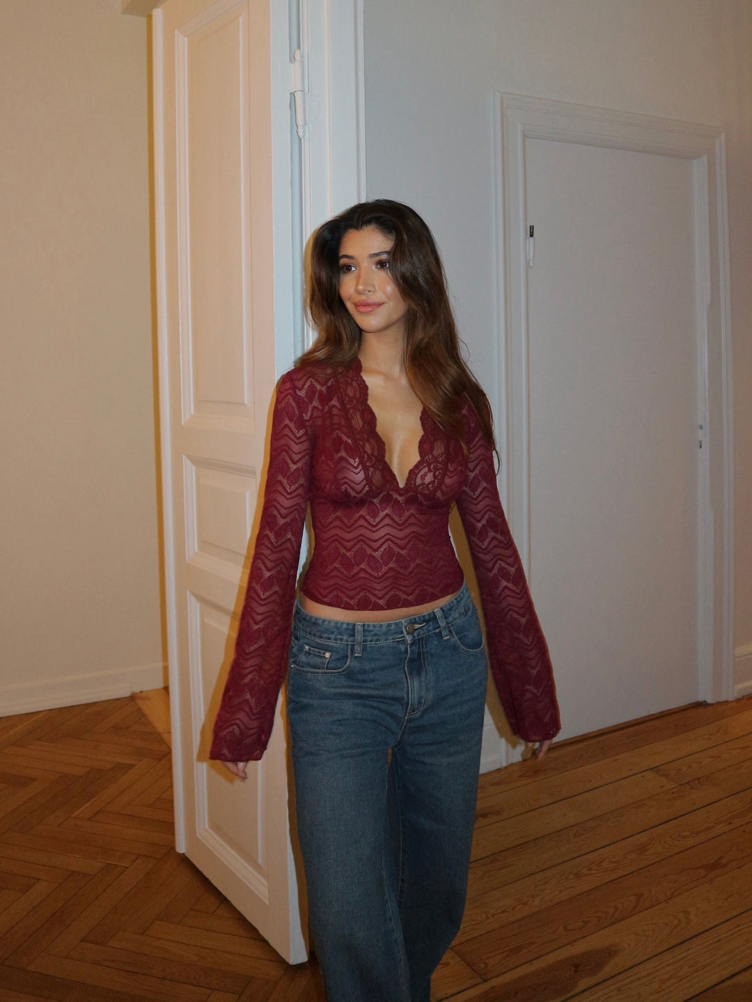 Smuk blonde top - bordeaux