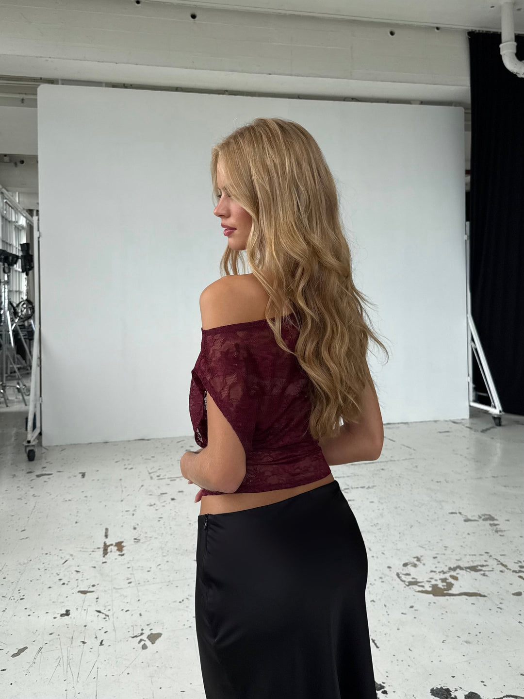 Iris lace top - bordeaux