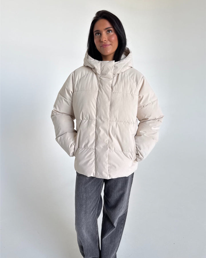 GLOBAL puffer jakke, creme