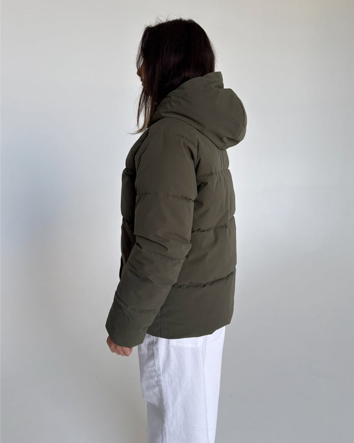 GLOBAL puffer jakke, kaki