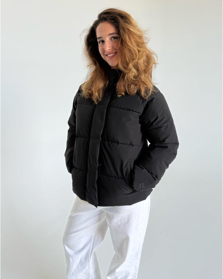 GLOBAL puffer jakke, sort