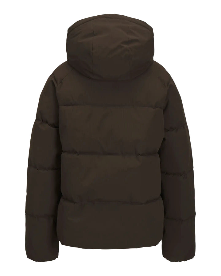 GLOBAL puffer jakke, brun