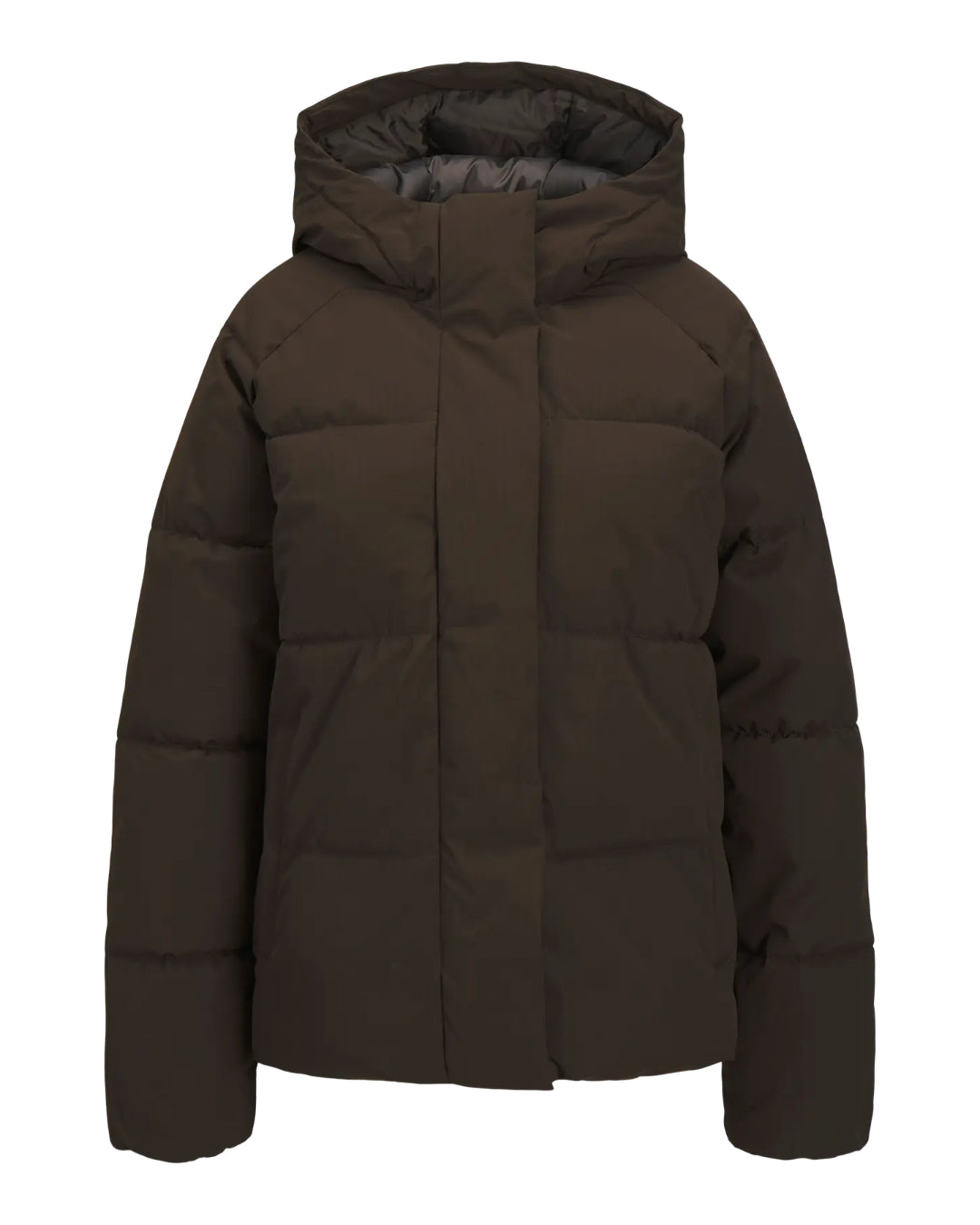 GLOBAL puffer jakke, brun