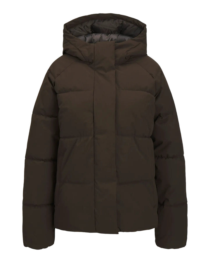 GLOBAL puffer jakke, brun