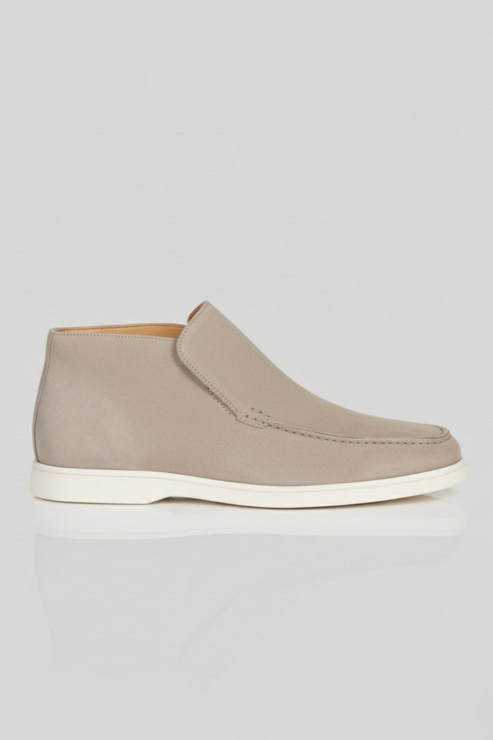 Herre Ruskinds Loafer Støvler – Slip-On Chukka Stil, Flad Hæl – Greige