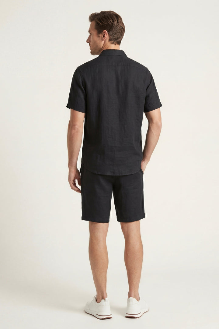 Skjorte og Shorts i Linned fra Verona Sort