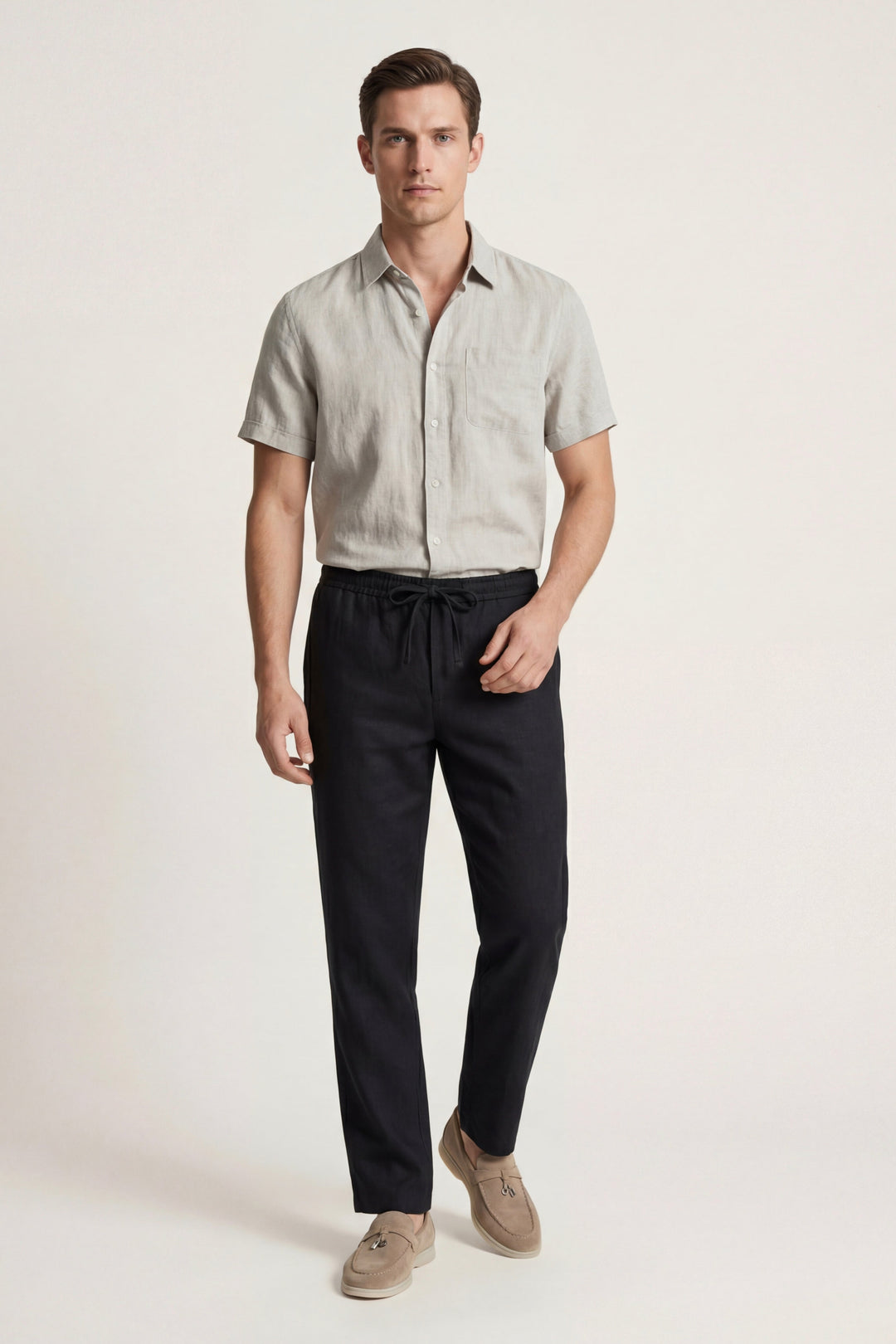 Sæt i Lino Trento Beige/Nero