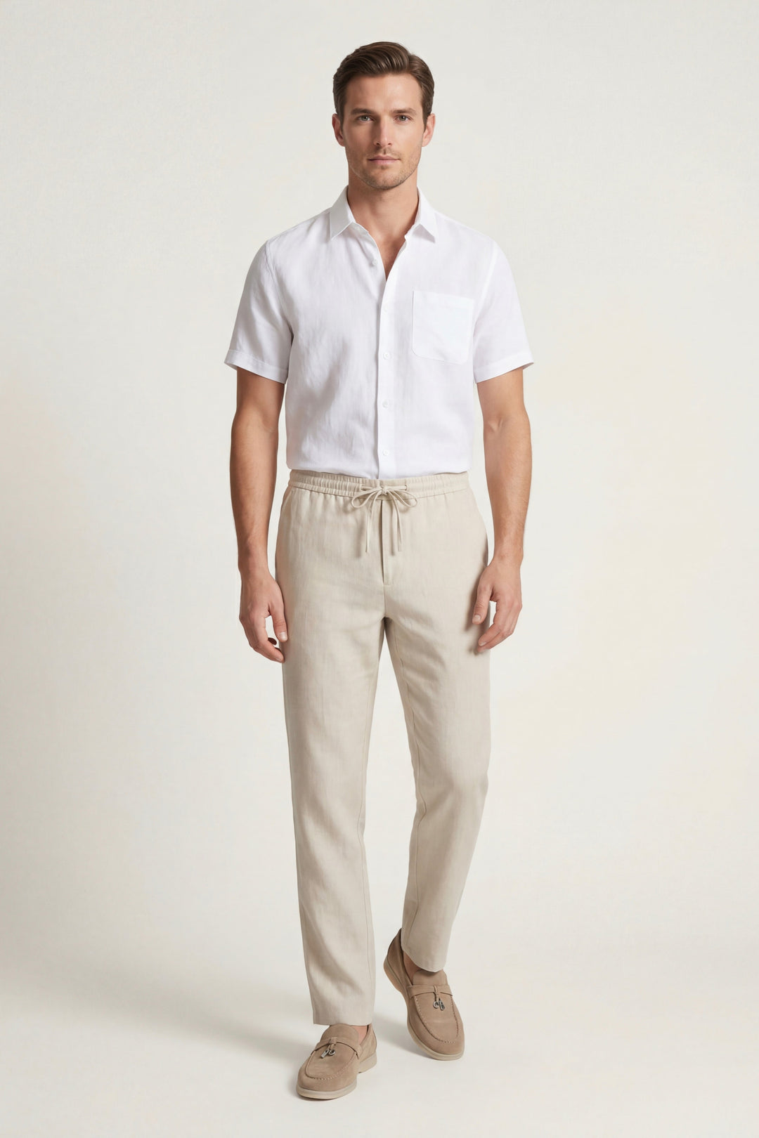 Sæt i Lino Trento Bianco/Beige