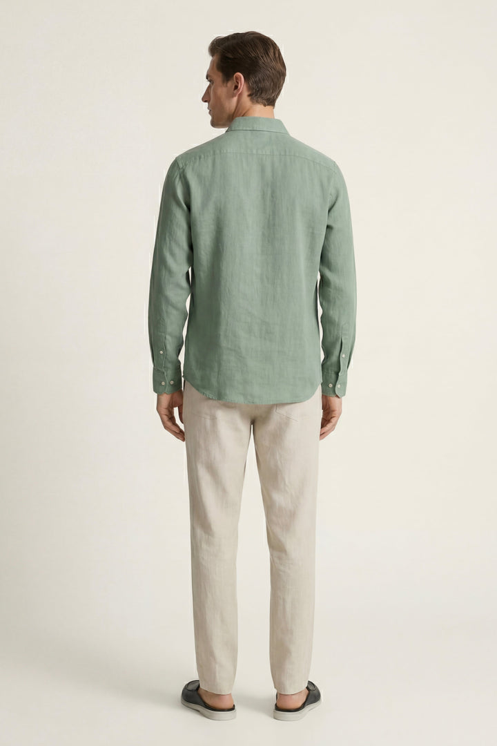 Sæt i Lino Pisa Manica Lunga Grøn/Beige