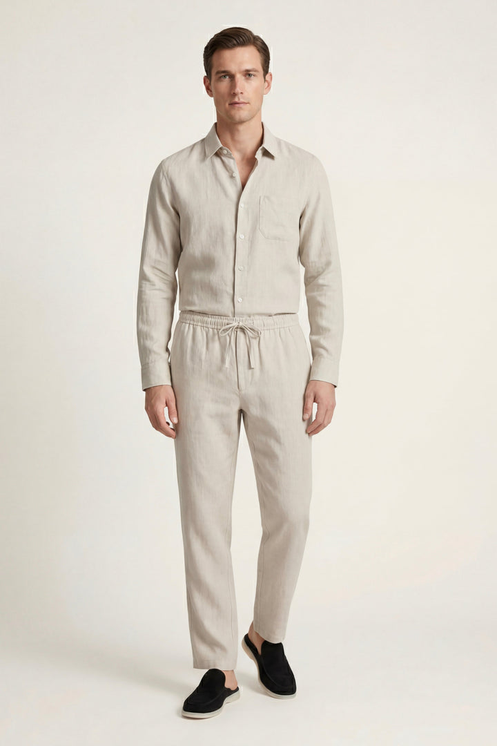 Sæt i Lino Pisa Manica Lunga Beige/Beige
