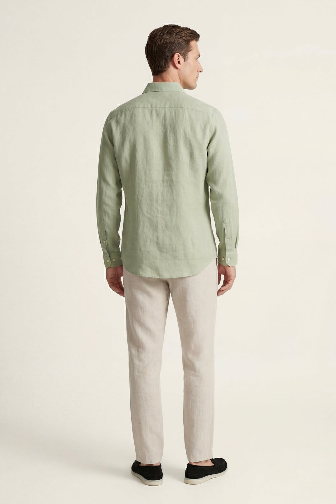 Sæt i Linned Pisa Langærmet Mintgrøn/Beige