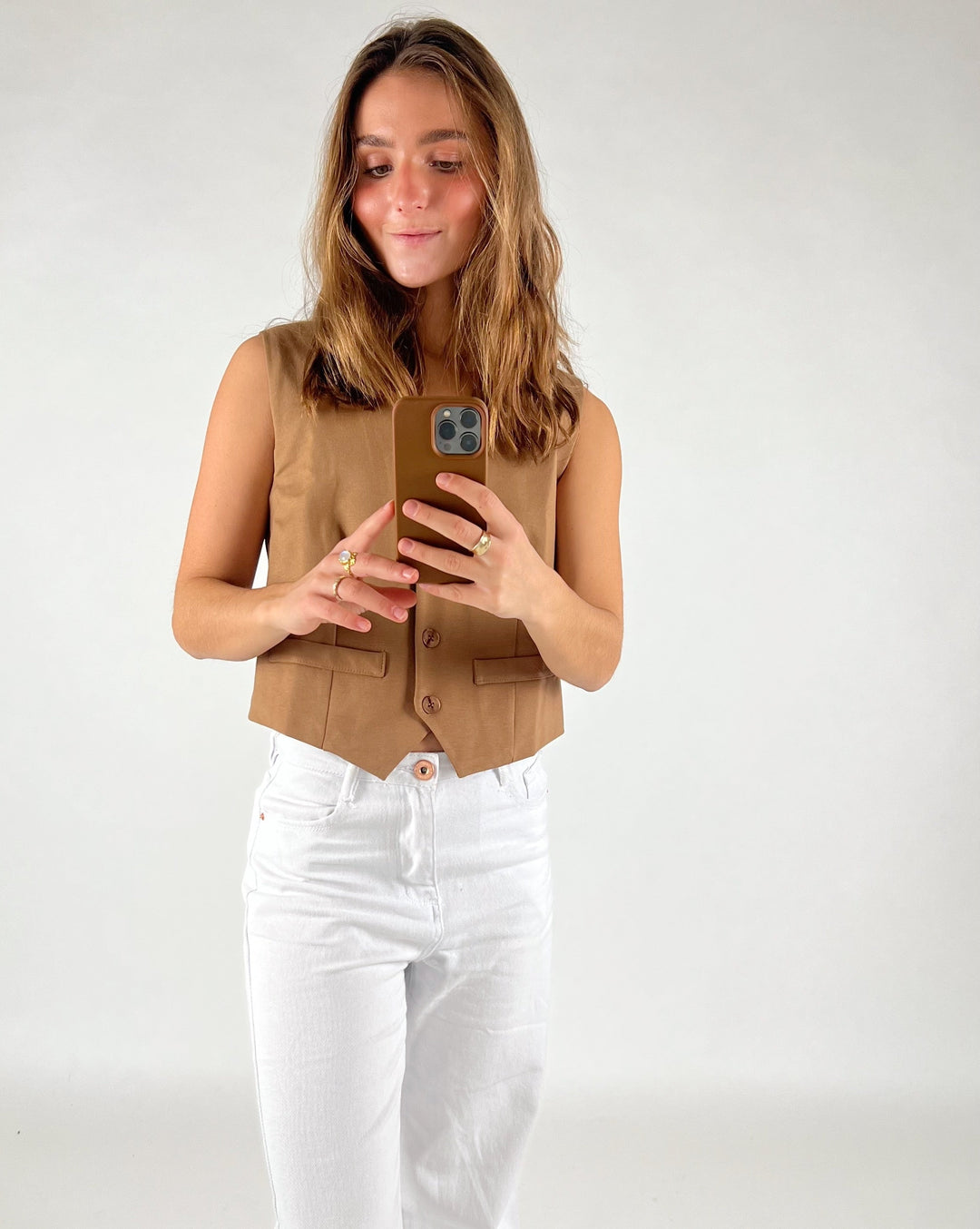 JANNI vest, brun