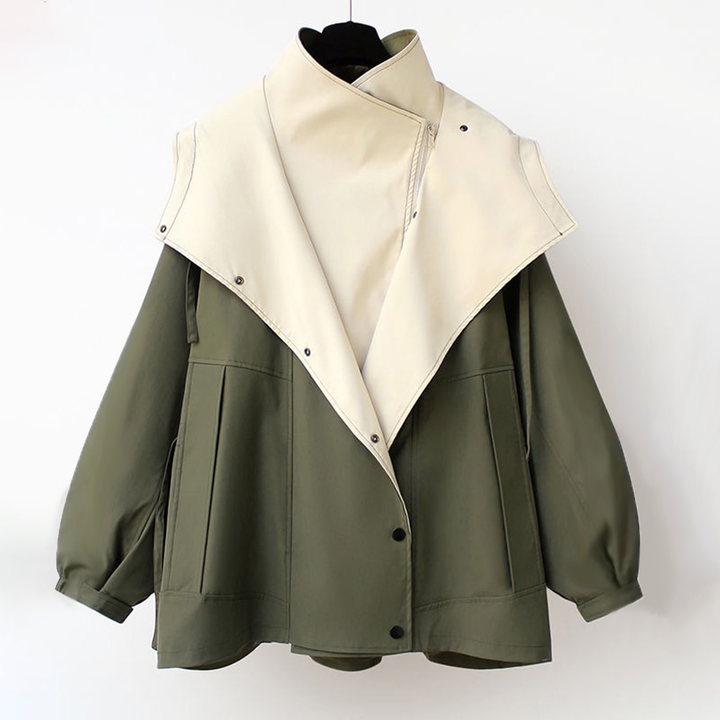 Moderne To-farvet Trenchcoat