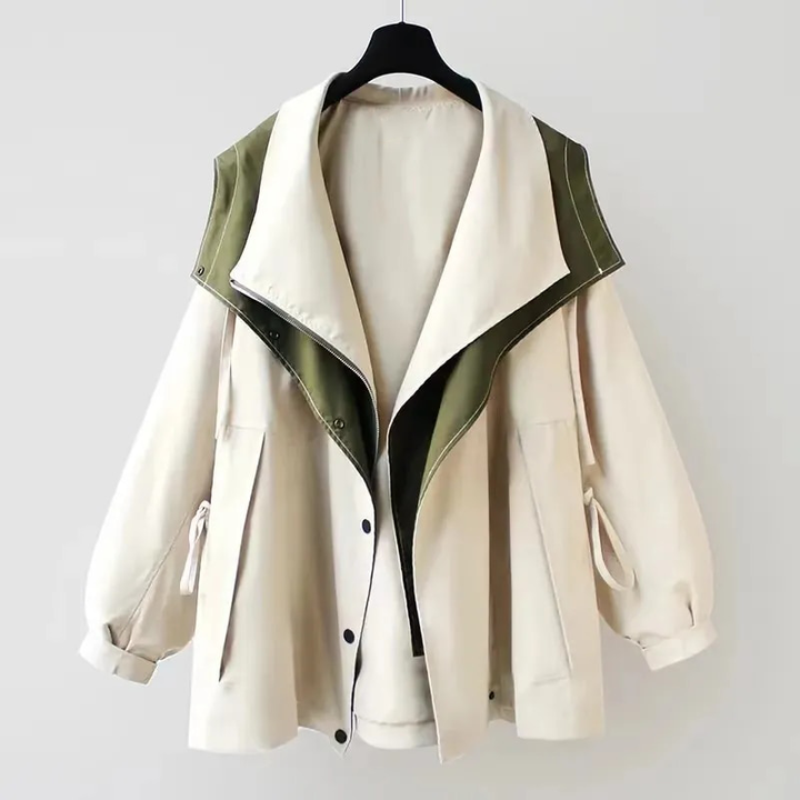 Moderne To-farvet Trenchcoat