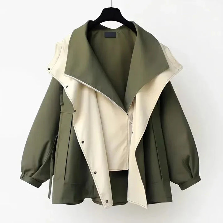 Moderne To-farvet Trenchcoat