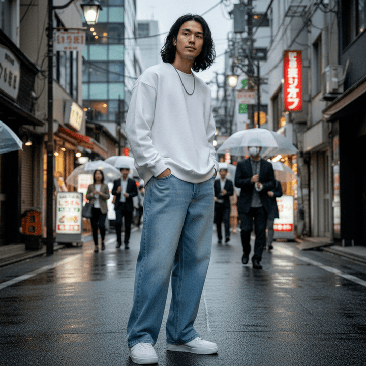 Kami - Baggy denim bukser i japansk stil