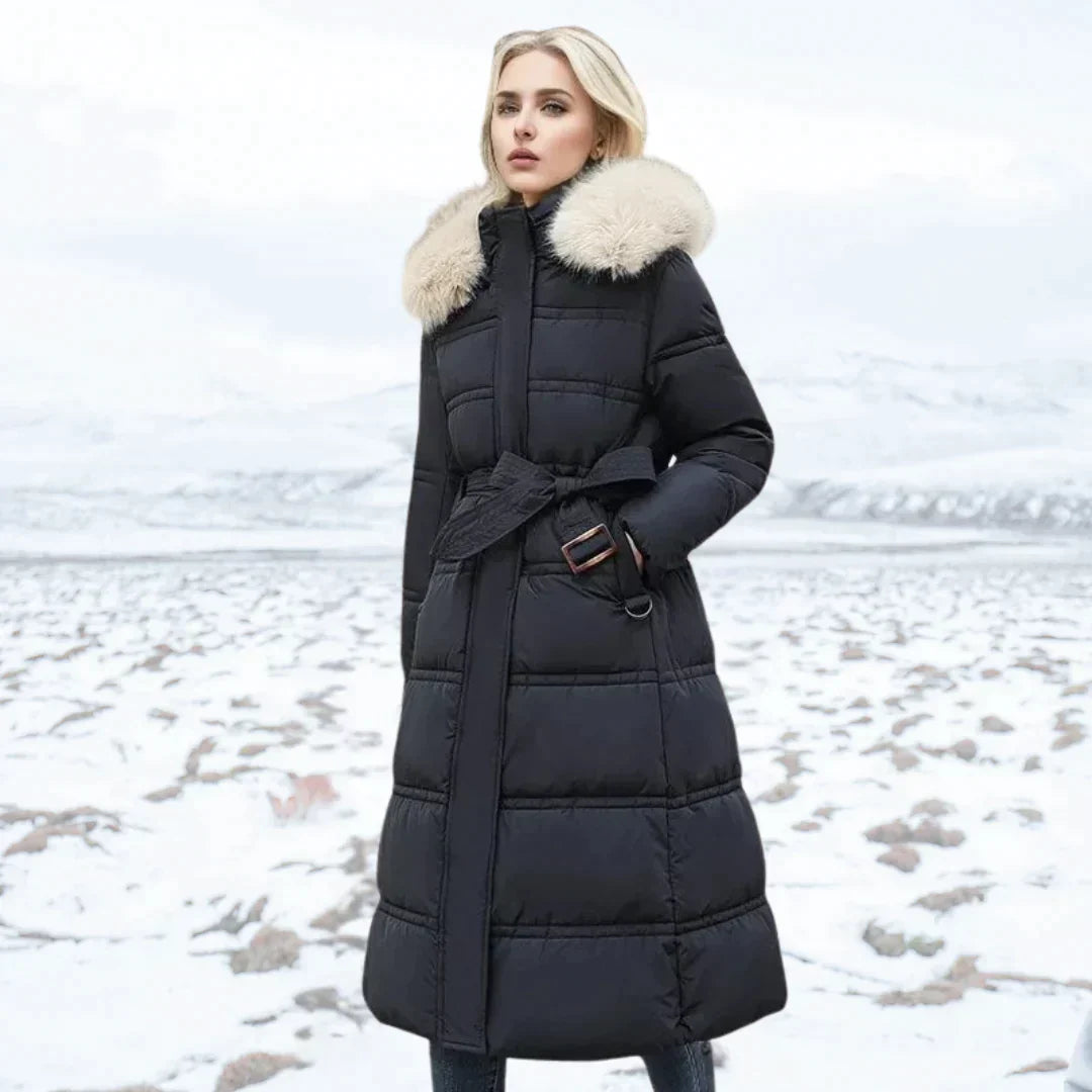 Luksuriøs Vinterparka med Elegant Varme og Selvsikker Stil