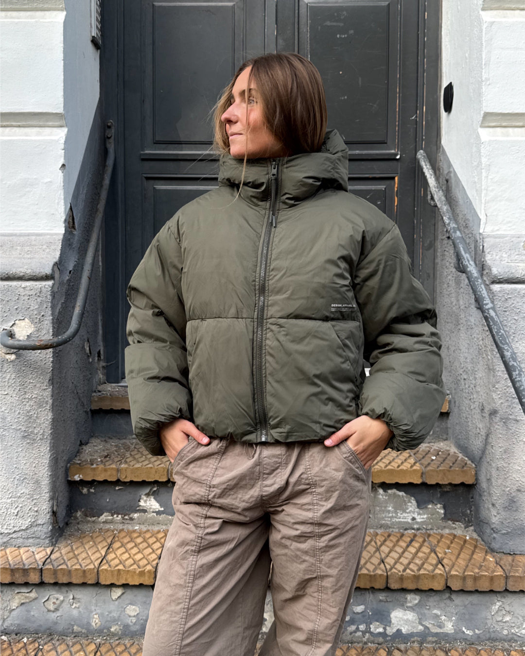 LOLLY puffer jakke, kaki