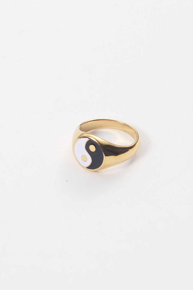 Yin Yang Ring | Black & White | Ring fra Birdsong