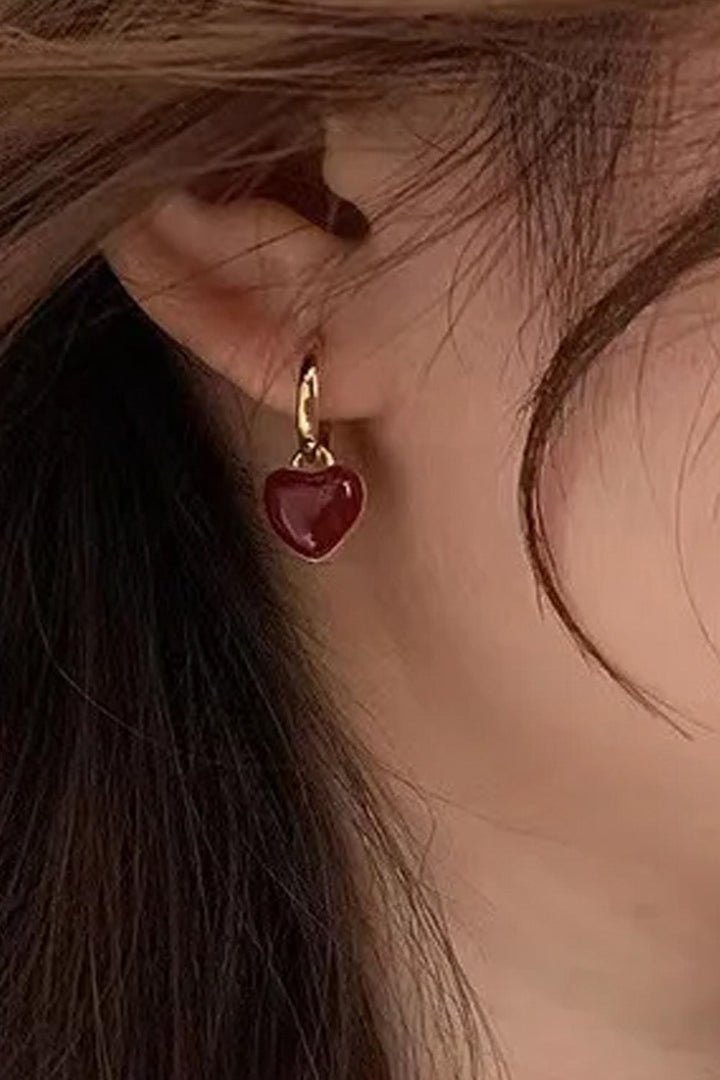 The Heart Earrings | Red | Øreringe fra Birdsong