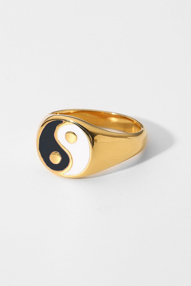 Yin Yang Ring | Black & White | Ring fra Birdsong